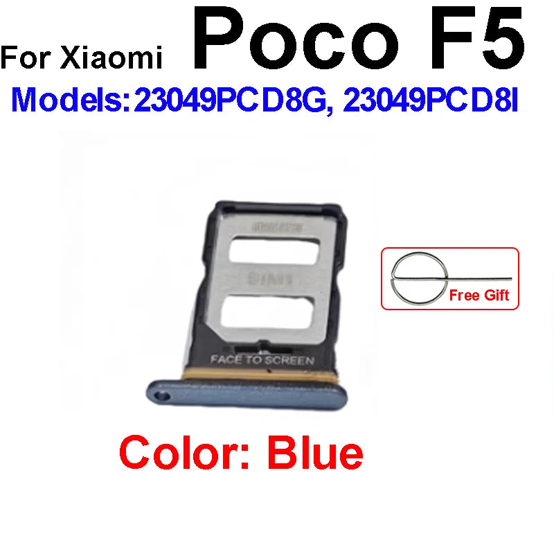 Sim Card Tray Holder For Xiaomi Poco X5 F5 Pro M5 M5s SIM Card Slot Holder Socket Reader Adapter Replacement Repair Parts