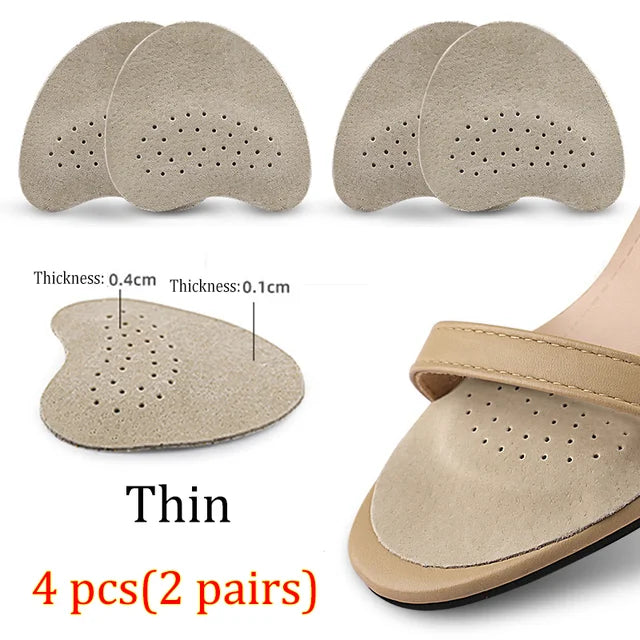 Leather Forefoot Pads for Women's Sandals, High Heels, Non-slip Shoe Insoles, Inserts, Adhesive Anti-Slip Stickers
