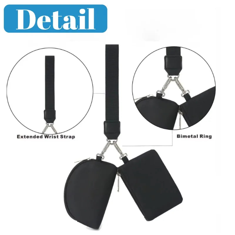 Pomelo Best Wristlet Wallet for Women Double Pouch Zipper Wrist Bag Portable Small Clutch Purse for Daily Use
