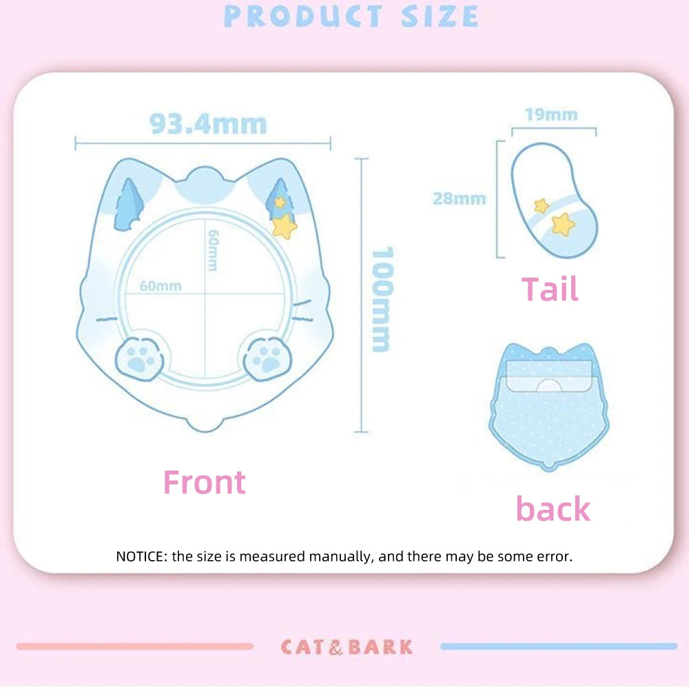 Kawaii Cat Ear Badge Protector Keychain For Women Charm Anime PVC Bag Display With Tail Collection Young Girls Jewelry Gift N927