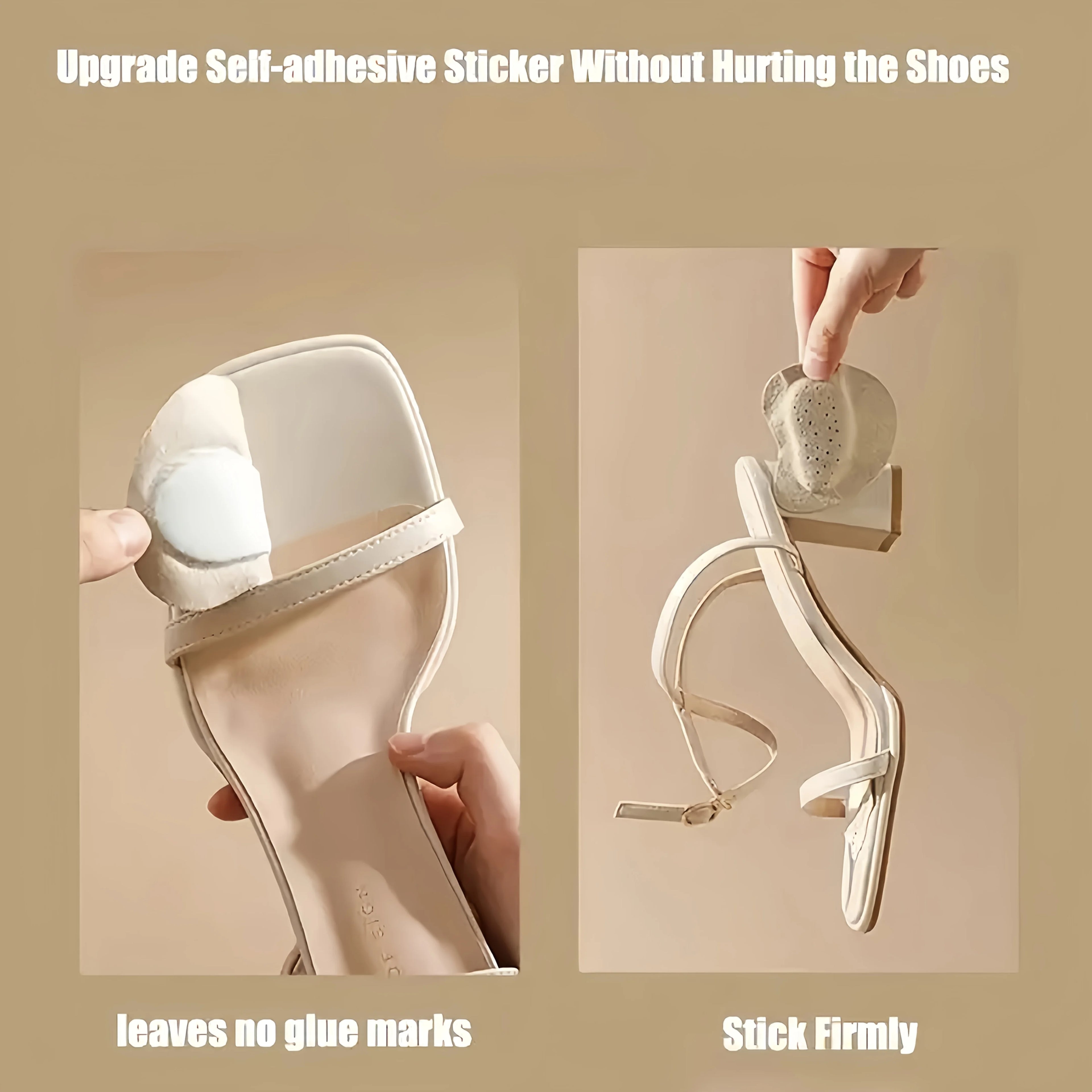 Forefoot Pads, High-Quality Leather, Self-Adhesive Half-Size Insoles, Shock-Absorbing, Breathable for Sandals & High Heels