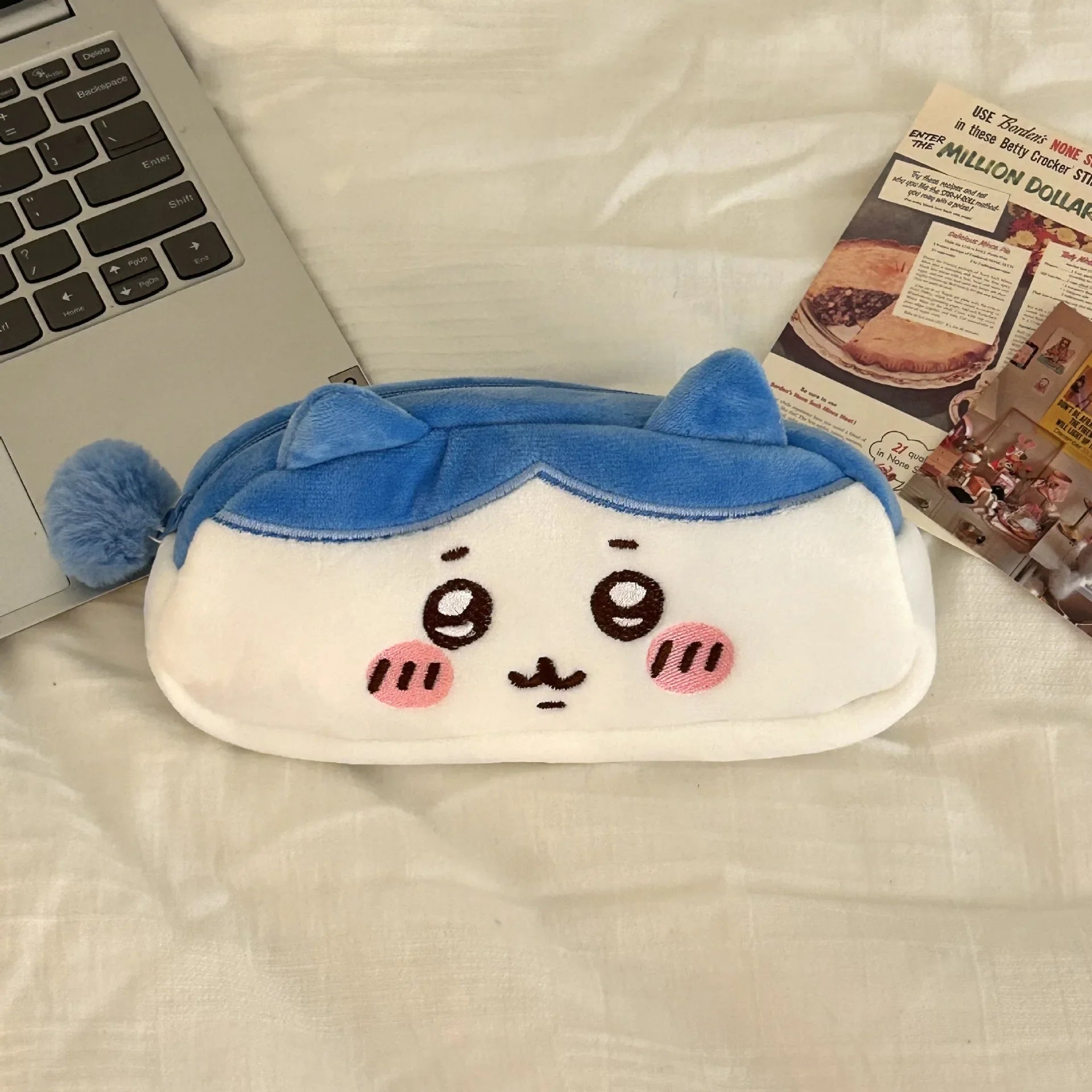Cute Animal Storage Bag Plush Pencil Case, Cute Anime Stationery Pouch, Large Capacity Soft Pen Bag for School Students Girls
