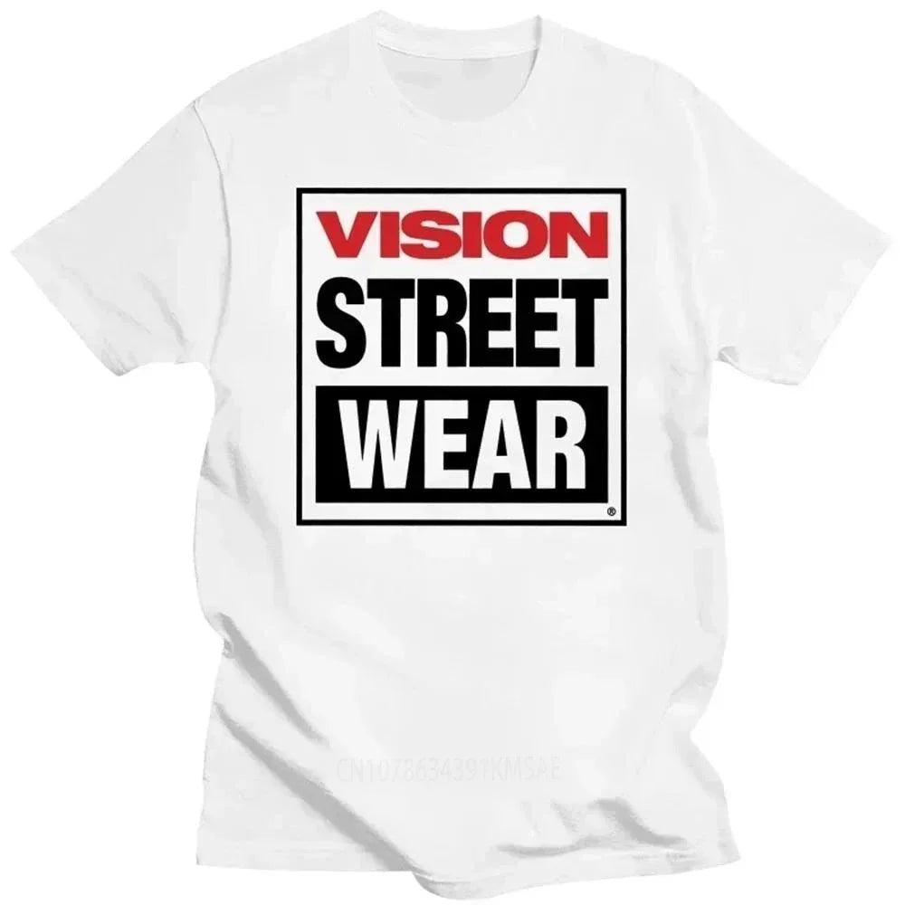 Men's and Women's Cotton T-shirts Visual Street Clothing Vintage White T-shirts Summer Slim Fit T-shirts