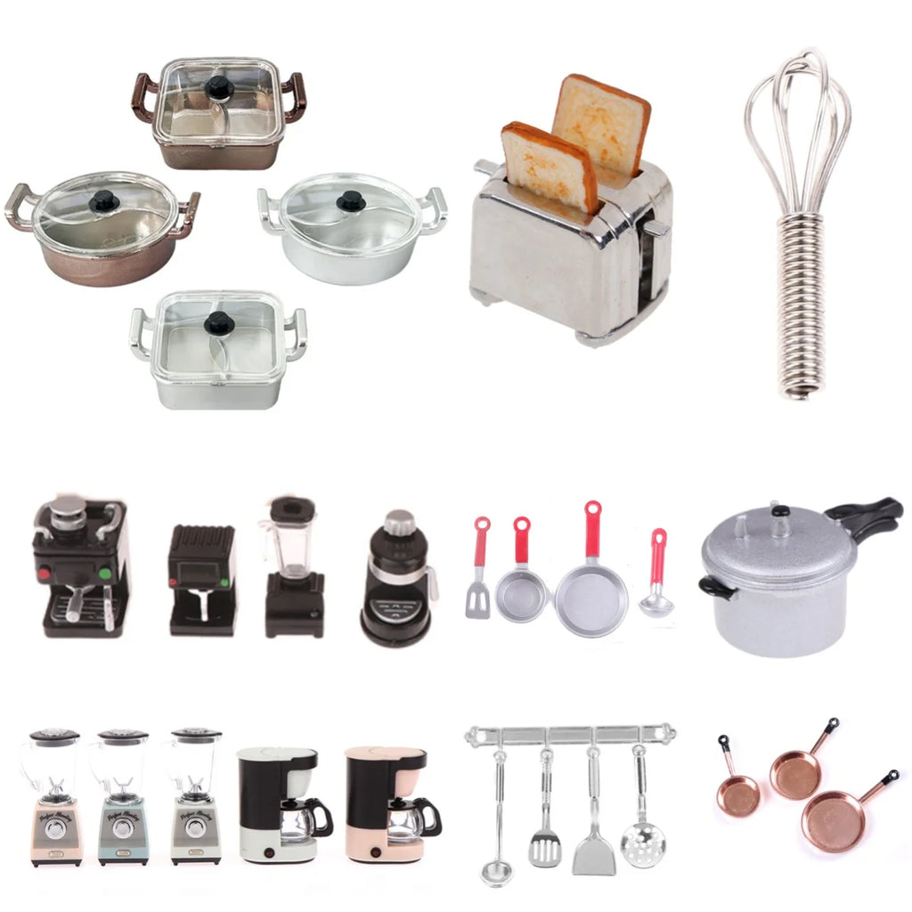 1PC Dollhouse 1/12 Scale Mini Bread Machine Miniature Kitchen Access Toaster Home Decoration Spoon Shovel Cookware Model