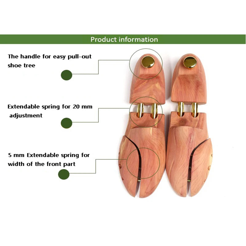 Men's and Women's Twin Tube Adjustable Red Cedar Shoe Tree Wood Shoe Tree