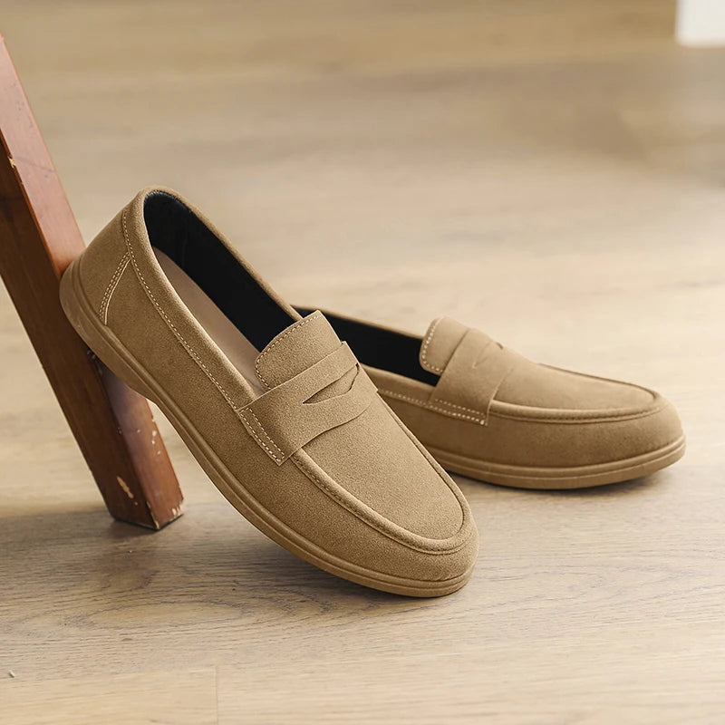 Hot Sale Men's Slip On Loafers Preppy Lightweight Breathable Comfort Outdoor Flats Non-Slip Soft Sole Casual Daily Walking Shoes