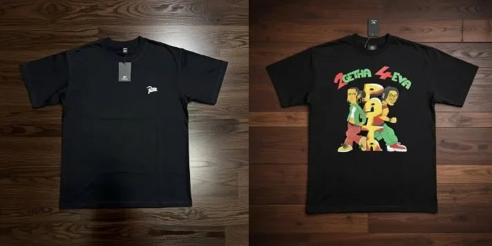 New Arrival Patta T-shirt American Street Style with Palm Tree Star Print Men's Short Sleeve Tops