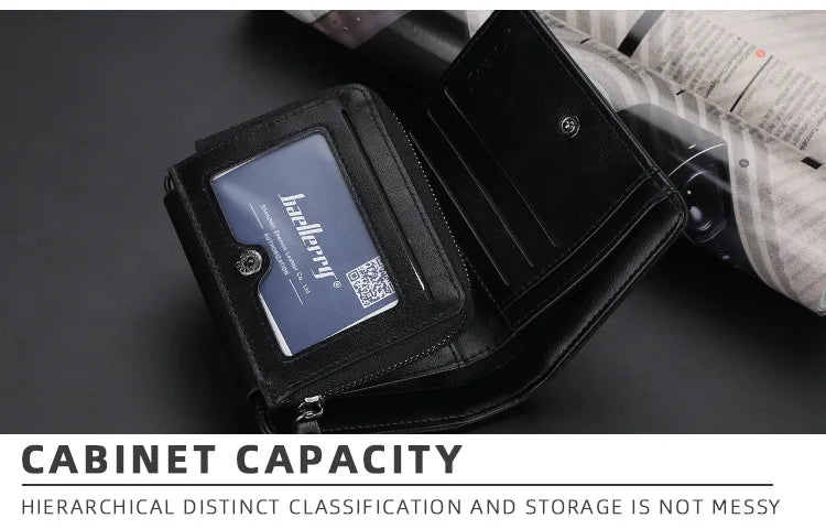 Baellerry PU Leather Men Wallets High Quality Zipper Short Desigh Card Holder Male Purse Vintage Coin Holder Men Wallets