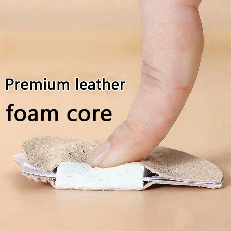 2 Pairs of Forefoot Pads Made of High-Quality Leather, Soft, Shock-Absorbing, Sweat-Absorbing, Breathable, Waterproof, Anti-Wear, Self-Adhesive Half-Size Pads Suitable for Sandals and High Heels, Shock-Absorbing Slim Design