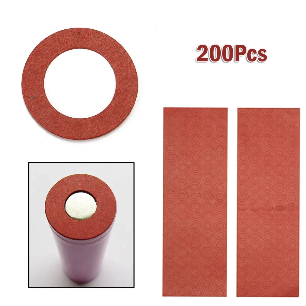Insulating pad adhesive hardboard for 18650 battery insulation pad welding tools 200 pieces battery insulation rings