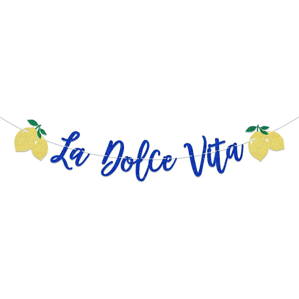 La Dolce Vita Bridal Shower Wedding Banner, Lemon Citrus Bachelorette Decor, Italian Summer Dinner Celebration Decorations, Bachelorette
