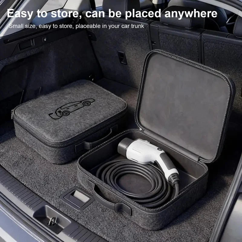 New Energy Vehicle Charging Gun Storage Bag Portable EV Charger Cable Bag Waterproof Auto EV Charging Jumper Storage Bag