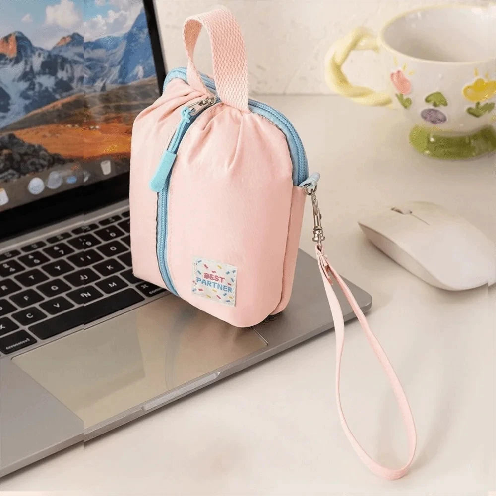 Portable Small Sanitary Pad Storage Bag Macaron Travel Toiletry Cosmetic Case Makeup Organizer Versatile