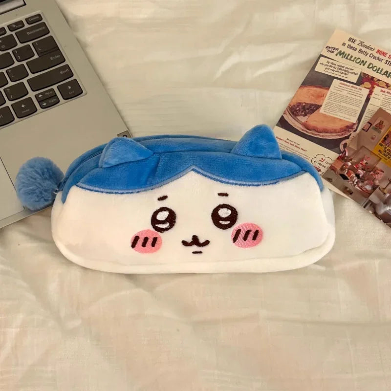 Cute animal storage bag Plush Pencil Case, Cute Anime Stationery Pouch, Large Capacity Soft Pen Bag for School Students Girls