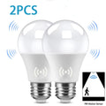 2PCS LED Bulb Light E27 12W Radar Motion Sensor 220V White Lamp Working at Night Auto On for Home Living Room Stairs Pathway