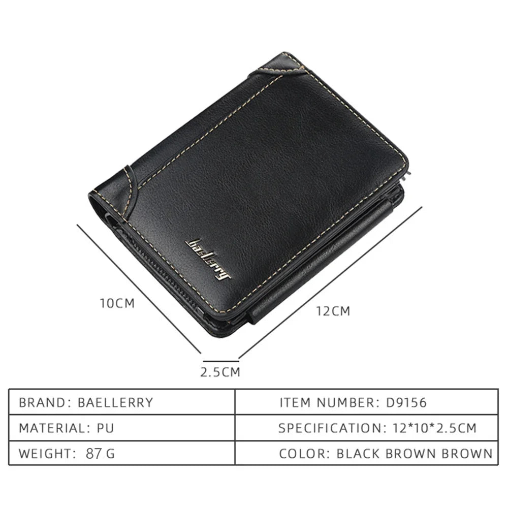 Baellerry PU Leather Men Wallets High Quality Zipper Short Desigh Card Holder Male Purse Vintage Coin Holder Men Wallets