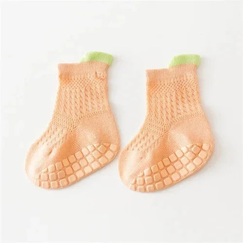 3 Pairs/lot RAISE 6 Colored Non-slip Baby Girl Socks Breathable Thin Infant Girl Cotton Socks Kids Mesh Socks Children's Sock Kit