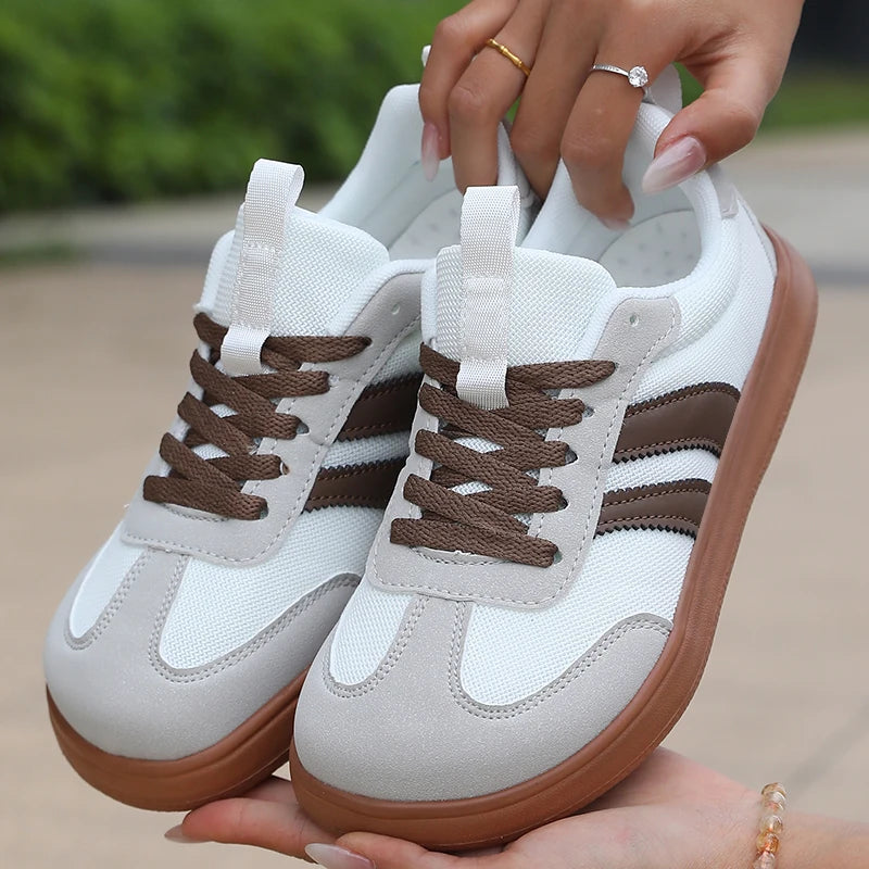 Women's Wide Foot Sports Shoes, German Training Shoes Trendy Shoes Minimalist Retro Fashion Breathable Mesh Casual Walking Shoes