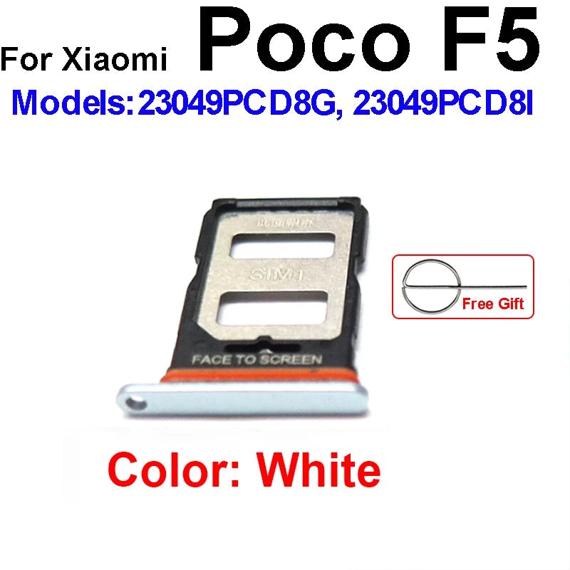 Sim Card Tray Holder For Xiaomi Poco X5 F5 Pro M5 M5s SIM Card Slot Holder Socket Reader Adapter Replacement Repair Parts