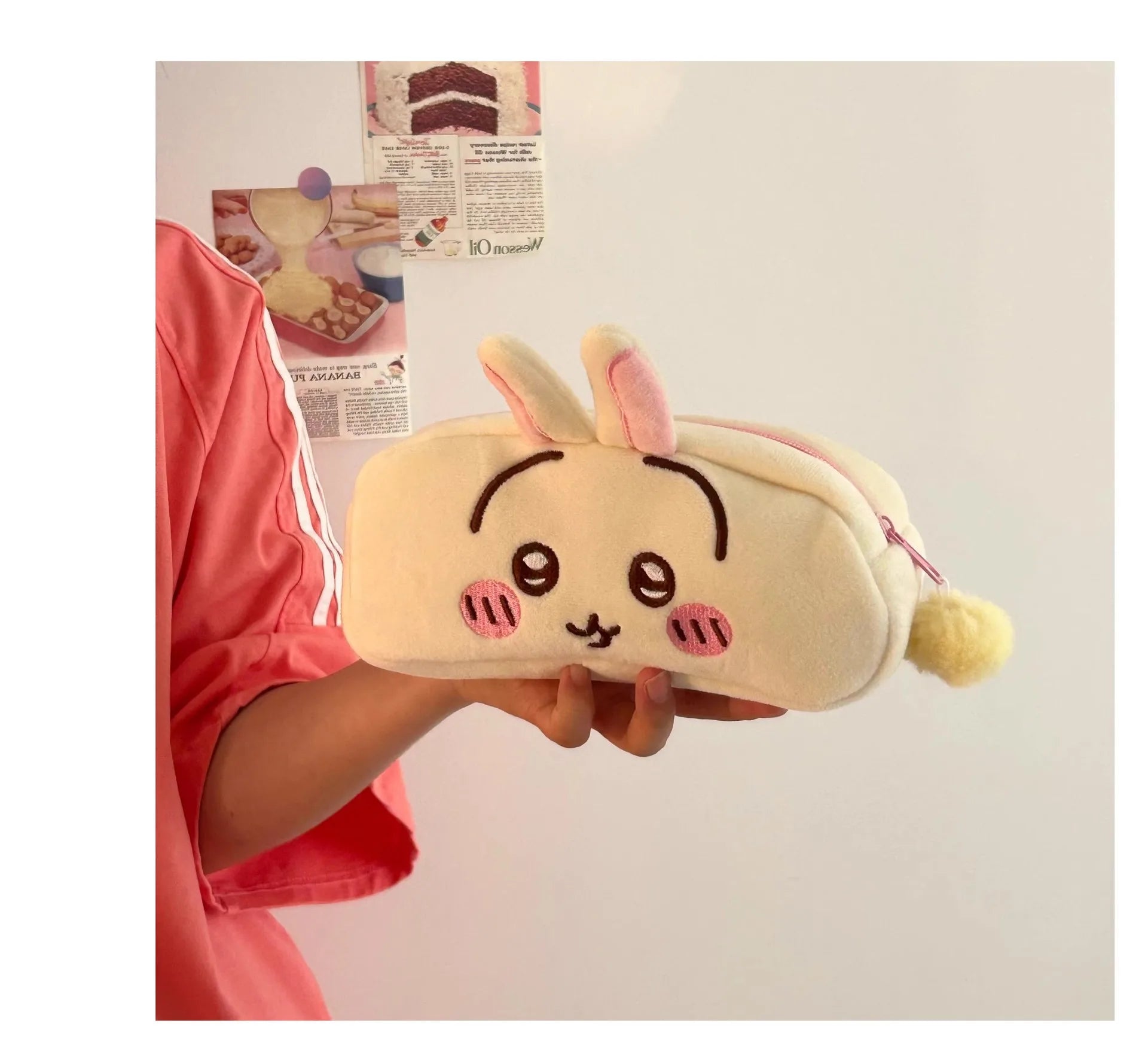 Cute animal storage bag Plush Pencil Case, Cute Anime Stationery Pouch, Large Capacity Soft Pen Bag for School Students Girls