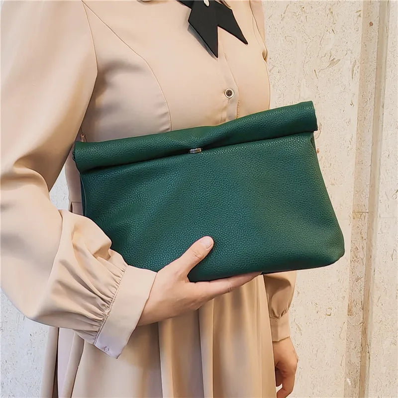 Casual Women Clutches Soft PU Leather Lady Evening Bags Trend Party Girl Envelope Bag Phone Laptop Bags Handbag Bolso