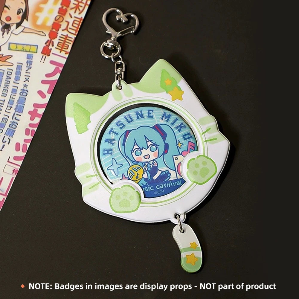Kawaii Cat Ear Badge Protector Keychain For Women Charm Anime PVC Bag Display With Tail Collection Young Girls Jewelry Gift N927