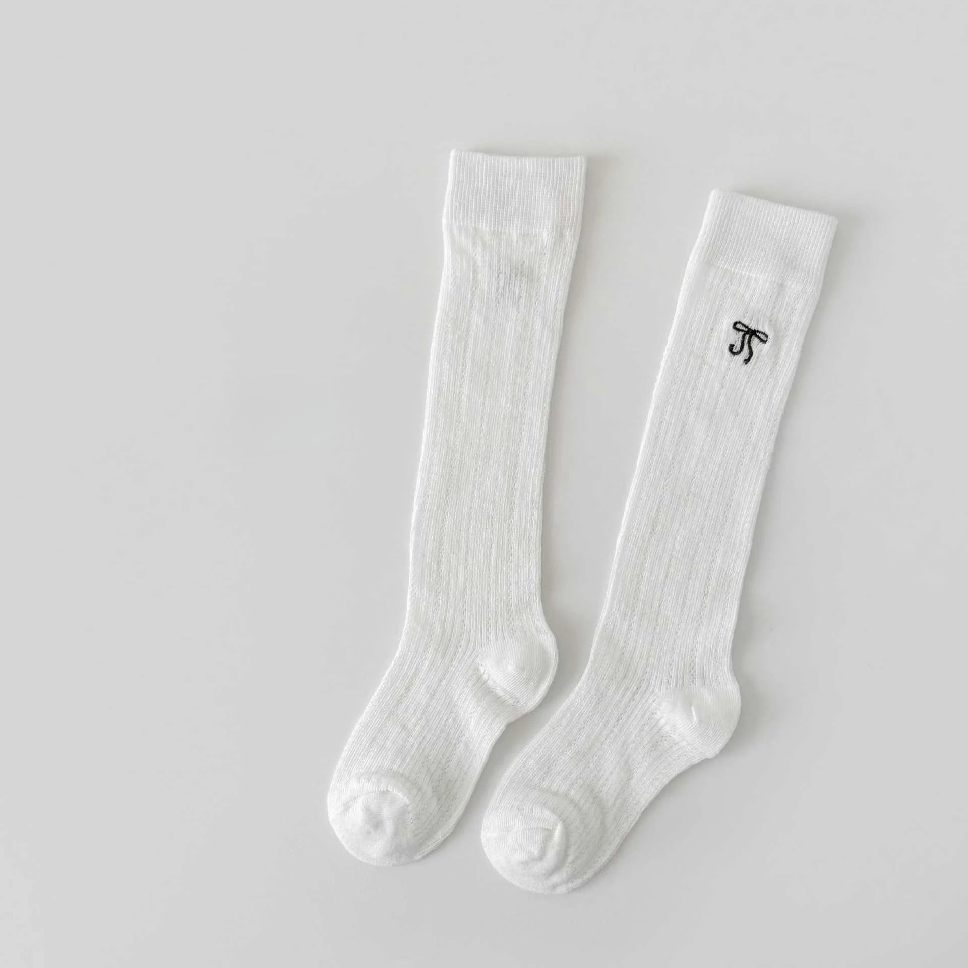 Summer Baby Hollow Out Socks Cute Bow Mesh Cotton Princess Knee High Socks Breathable Thin Non-slip Children Socks 2-12 Years