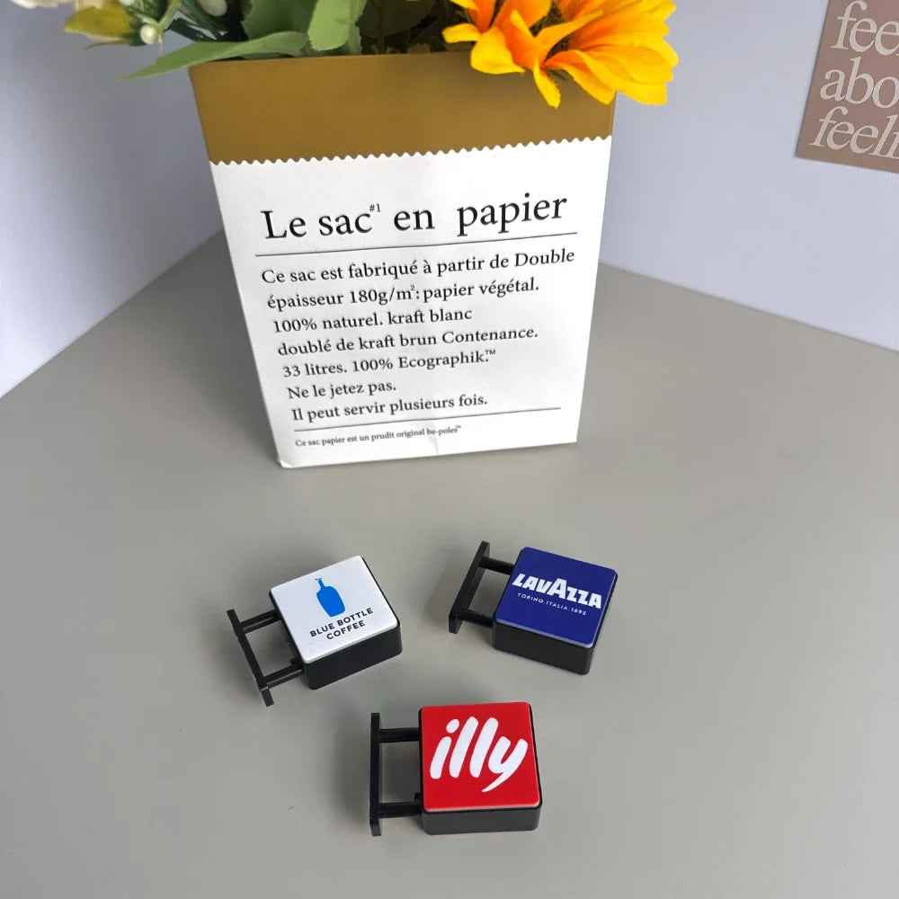 World Classic Coffee Brands Light Sign Refrigerator Magnet Coffee Machine Decor Arabica Lavazza Illy Blue Bottle Peet's Coffee