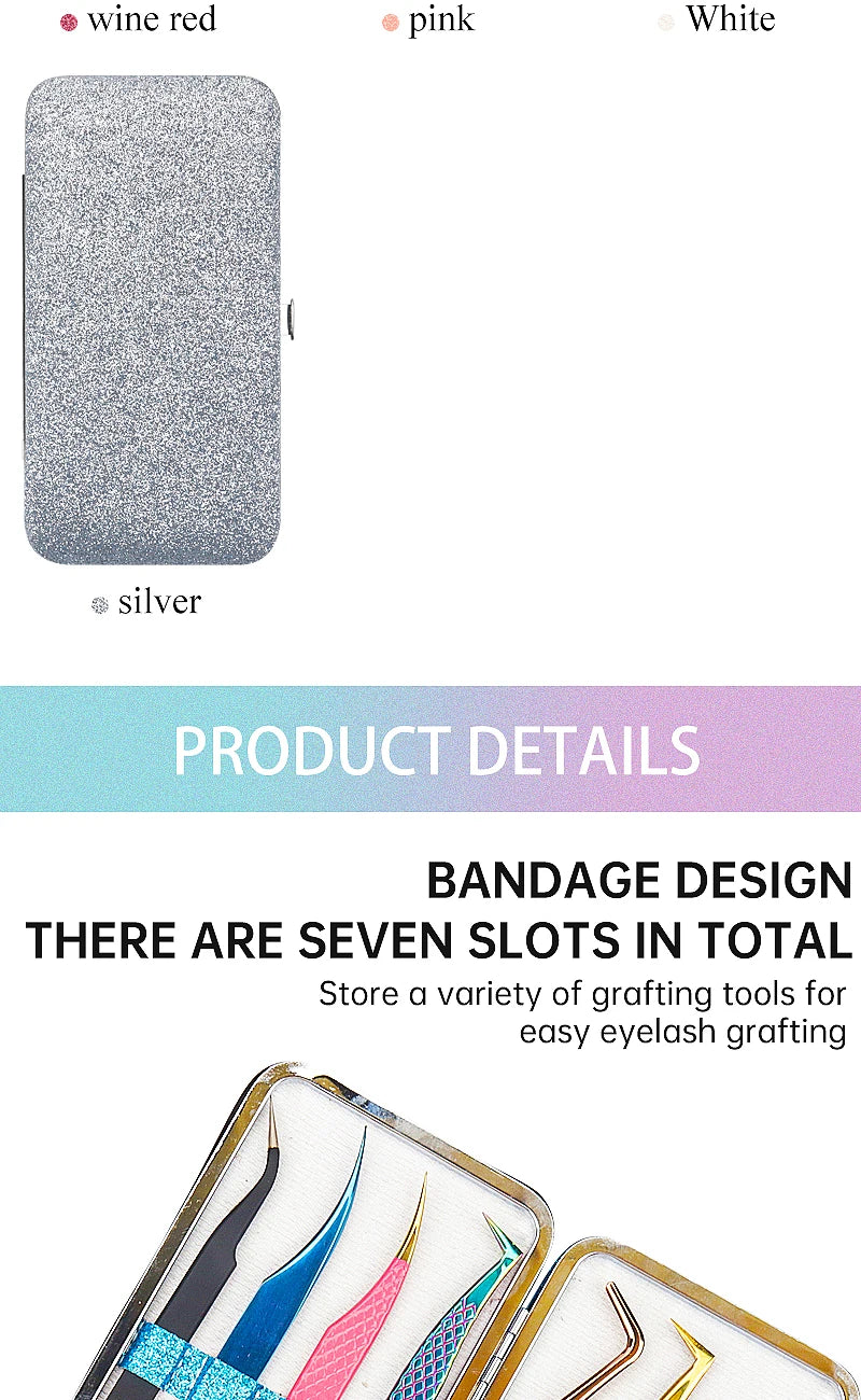 Eyelash Tweezers Storage Box Lash Lifting Eyebrow Clip Organizer Case Shiny Design Eyelashes Extension Tweezer Boxes Makeup Tool
