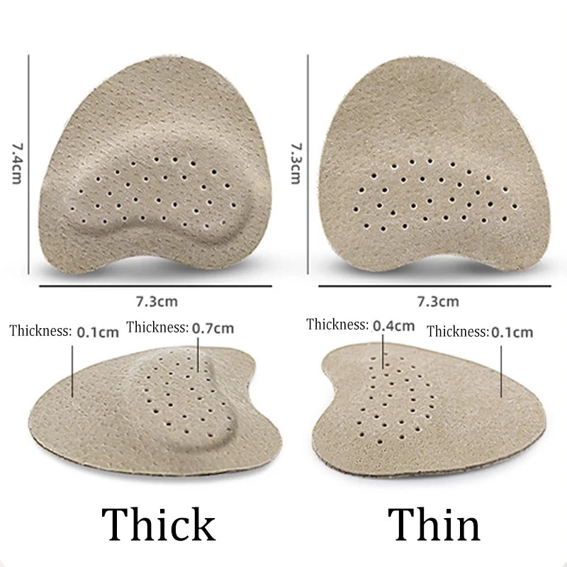Leather Forefoot Pads for Women's Sandals, High Heels, Non-slip Shoe Insoles, Inserts, Adhesive Anti-Slip Stickers