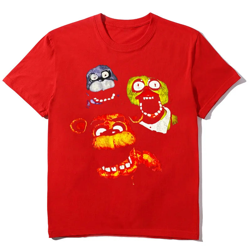2000s High street Punk Solid T-shirt aesthetics Cotton Round Neck Washed Shirt Hip Hop Streetwear Cartoon pattern Retro Goth Tops