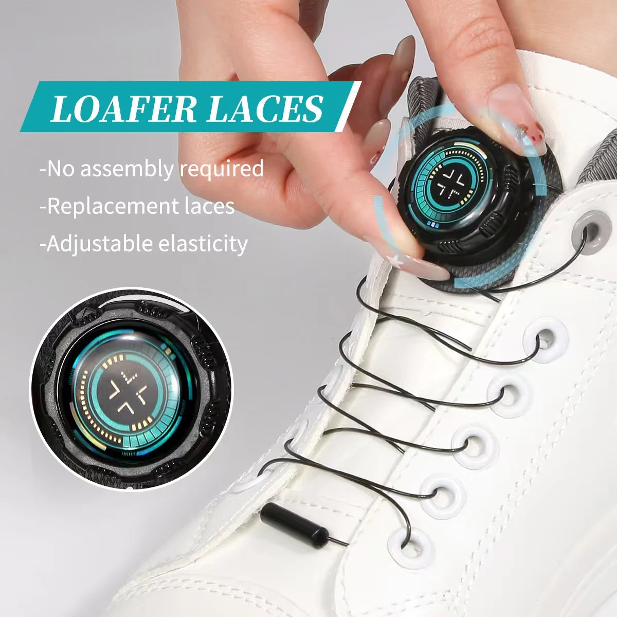 New model rotating shoe buckles, sports shoe accessories, lazy shoelaces without tying buckles, Men's and women's casual no LACES