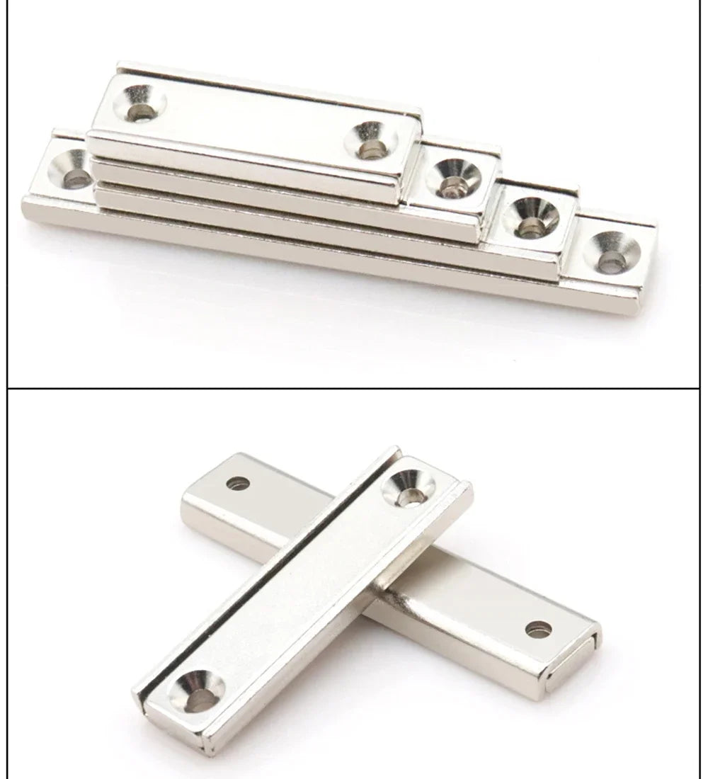 L10~L120 Strong Square Pot Magnet  Long Magnetic Tool Carrier With Hole Magnetic Holder For Home Office DIY