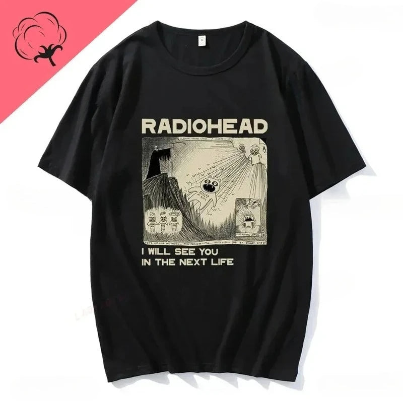 Radiohead T Shirt Men Vintage Classic Tees North America Tour Rock Boy women's t-shirt Camisetas Hombre Hip Hop Street casual Top