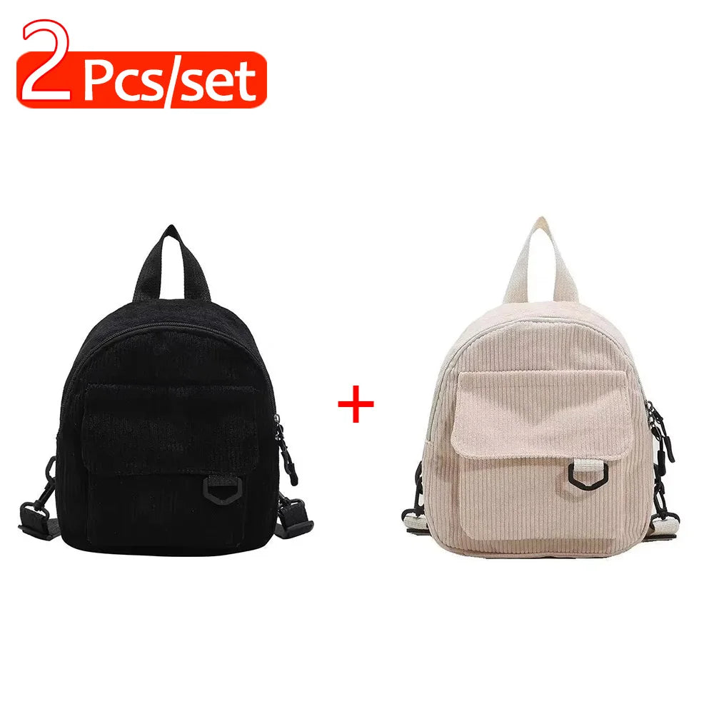 Damenrucksack Mode Casual Kord Kleine Rucksack Reisen Stilvoller Rucksack