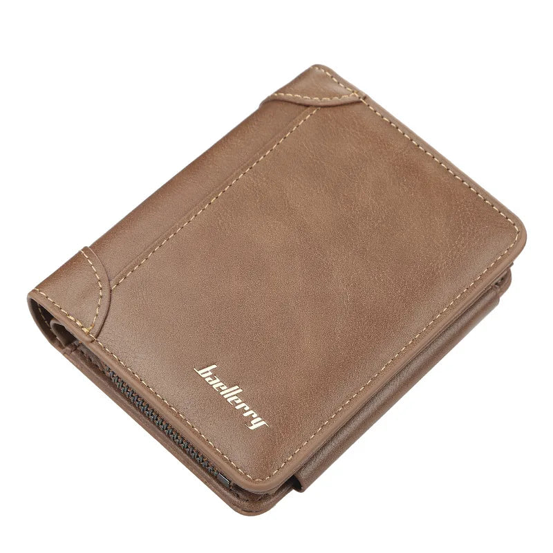 Baellerry PU-Leder Herren Geldbörsen Hohe Qualität Reißverschluss Kurzes Design Kartenhalter Herren Geldbörse Vintage Münzhalter Herren Geldbörsen