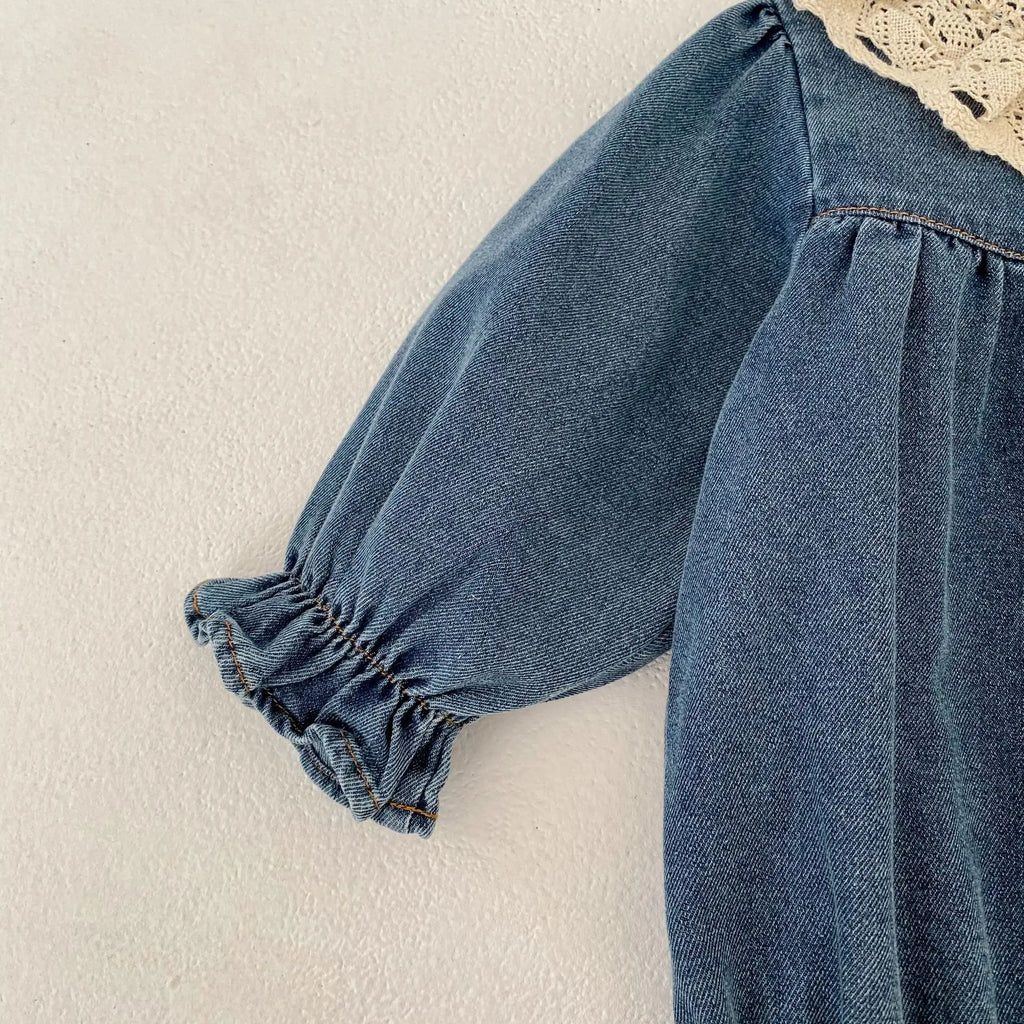 7473 Baby Clothes 2026 Spring and Autumn New Long Sleeve Baby Girl's Denim Clothes Princess Climbing Clothes