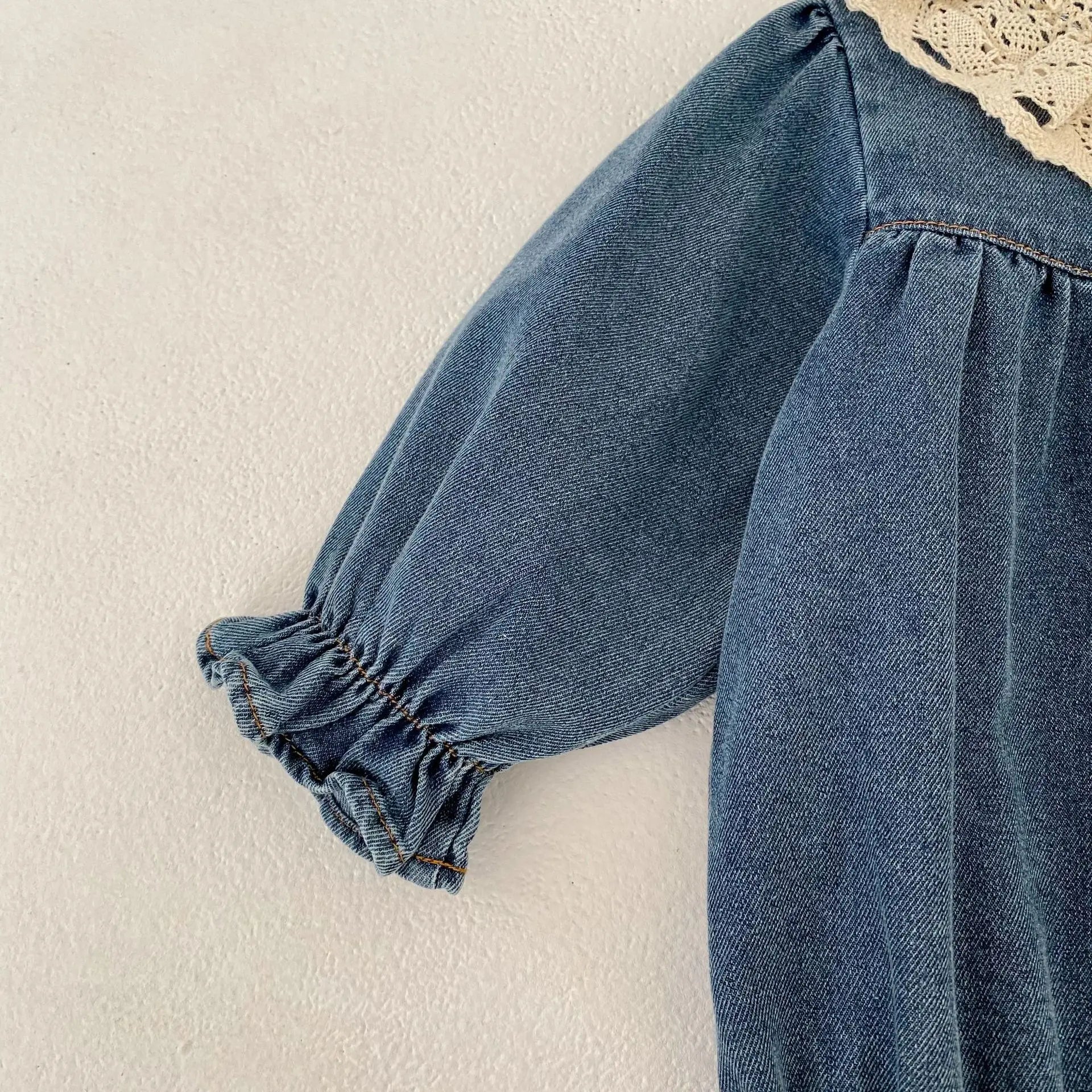 7473 Baby Clothes 2026 Spring and Autumn New Long Sleeve Baby Girl's Denim Clothes Princess Climbing Clothes
