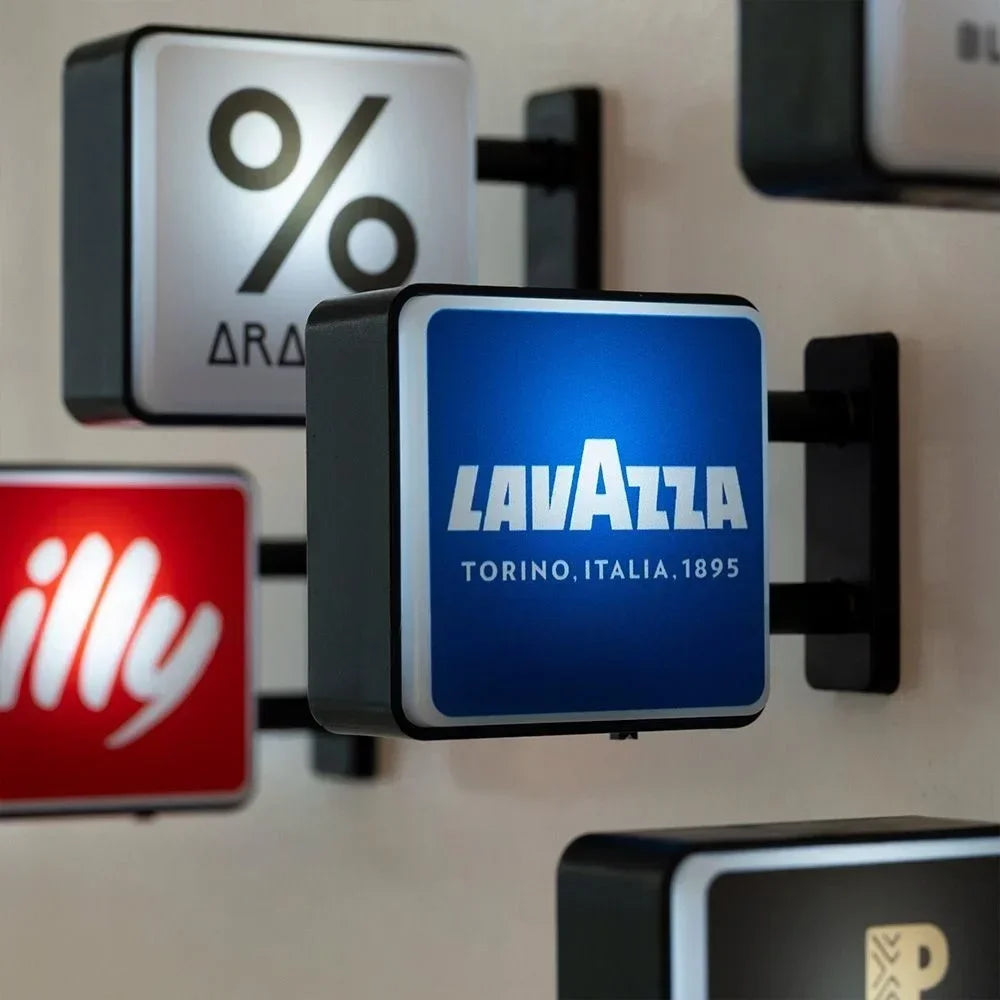 World Classic Coffee Brands Light Sign Refrigerator Magnet Coffee Machine Decor Arabica Lavazza Illy Blue Bottle Peet's Coffee