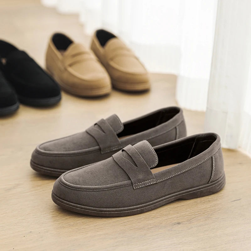 Hot Sale Men's Slip On Loafers Preppy Lightweight Breathable Comfort Outdoor Flats Non-Slip Soft Sole Casual Daily Walking Shoes