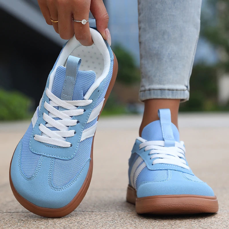 Women's Wide Foot Sports Shoes, German Training Shoes Trendy Shoes Minimalist Retro Fashion Breathable Mesh Casual Walking Shoes