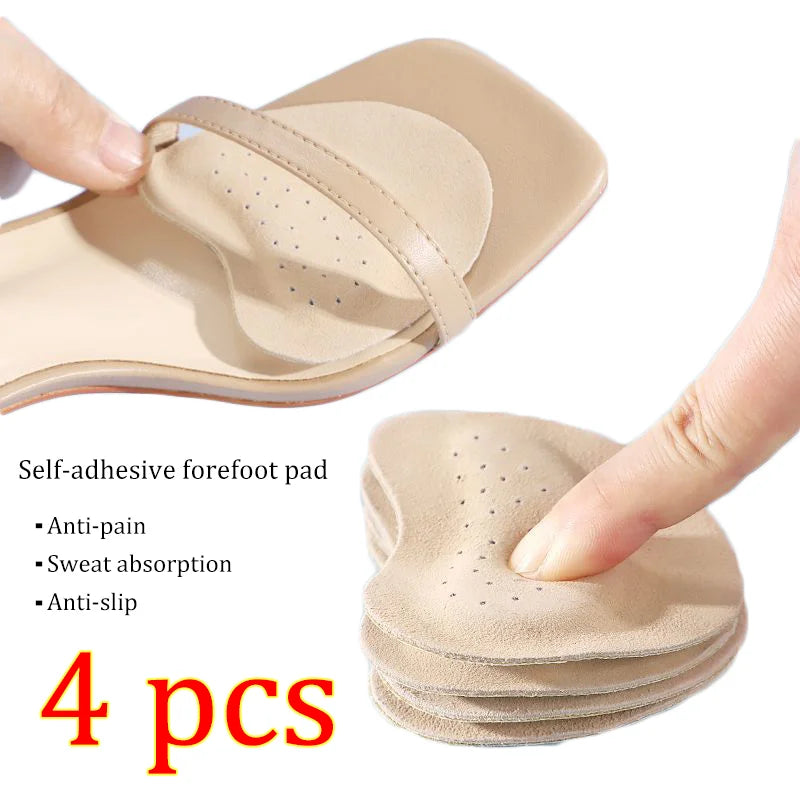Leather Forefoot Pads for Women's Sandals, High Heels, Non-slip Shoe Insoles, Inserts, Adhesive Anti-Slip Stickers