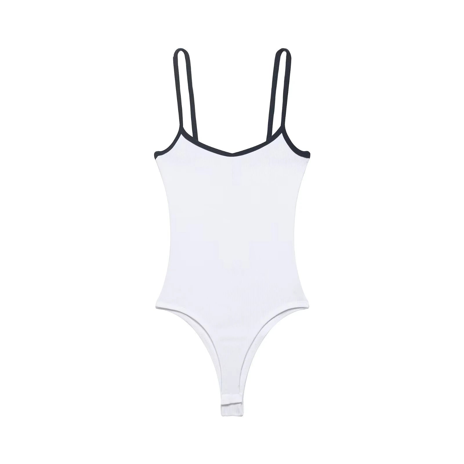 2026 Summer New Women's Sensational Clothing Spicy Girl Style Round Neck Contrasting Color Edge Bottom Strap Jumpsuit