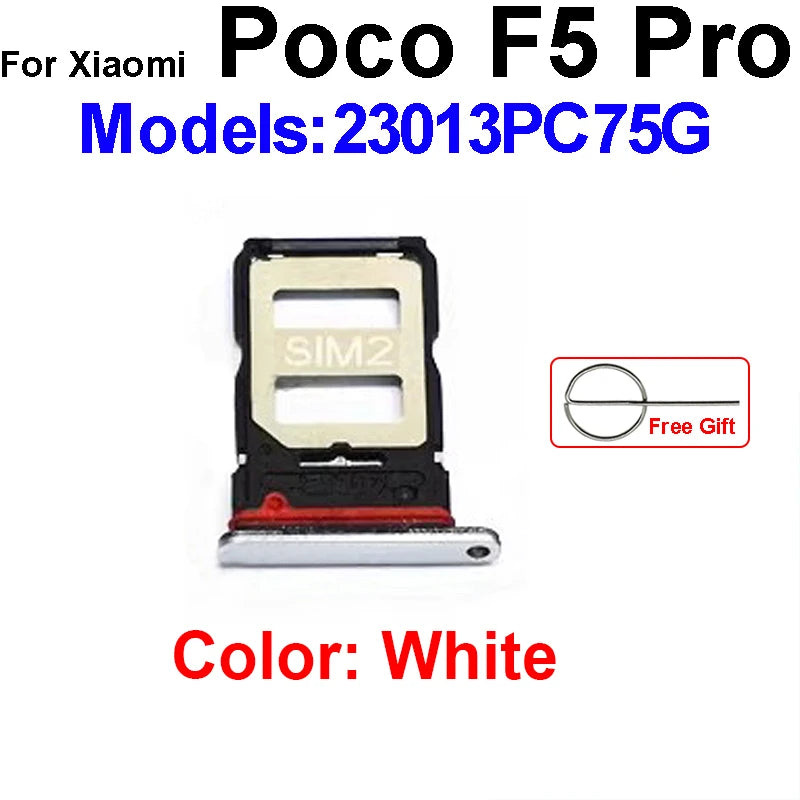 Sim Card Tray Holder For Xiaomi Poco X5 F5 Pro M5 M5s SIM Card Slot Holder Socket Reader Adapter Replacement Repair Parts