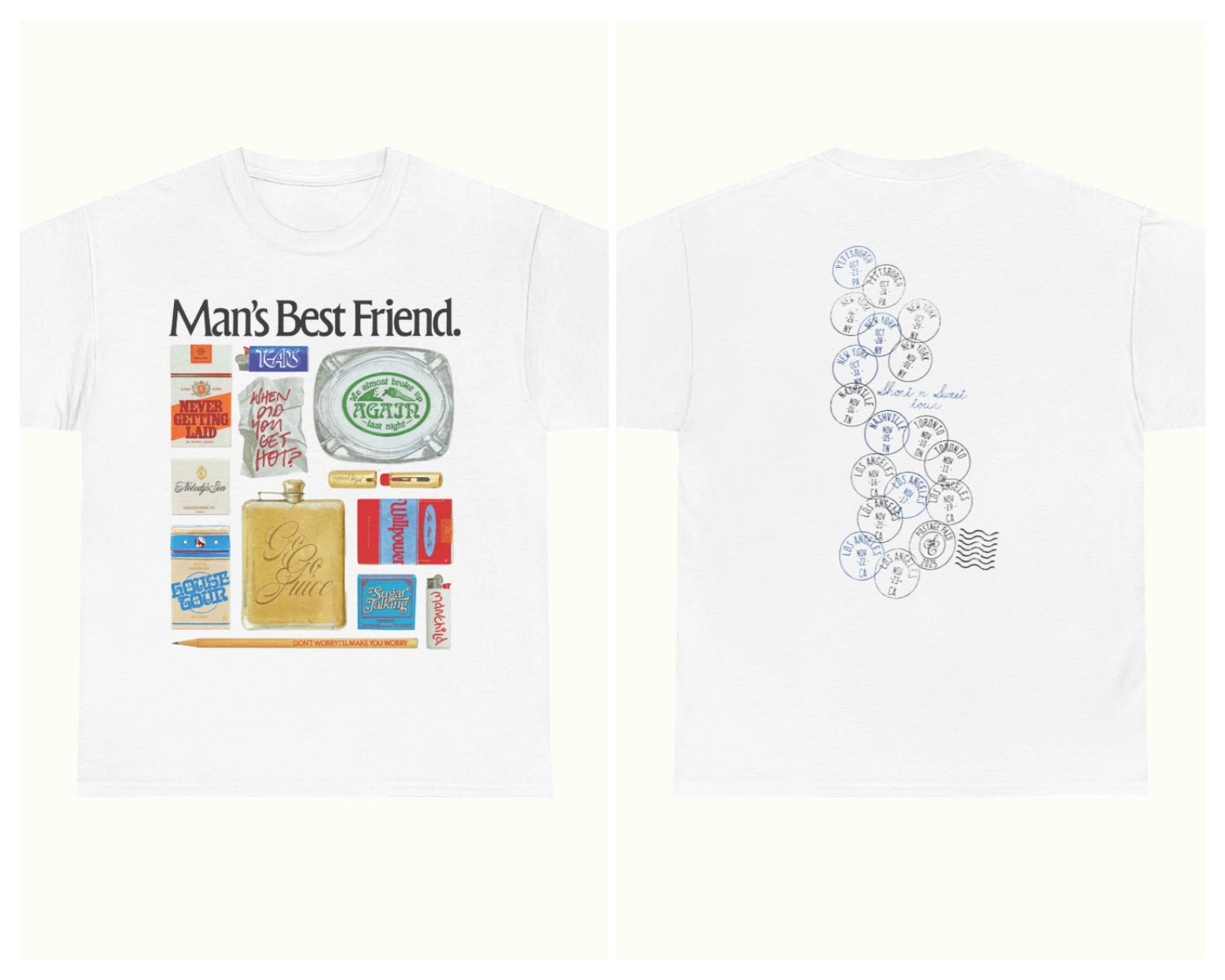 Man's Best Friend Photo T-shirt Sabrina Carpenter Sexy Sweet Top Fan Gift Casual Loose Printed Short-sleeved Streetwear Unisex