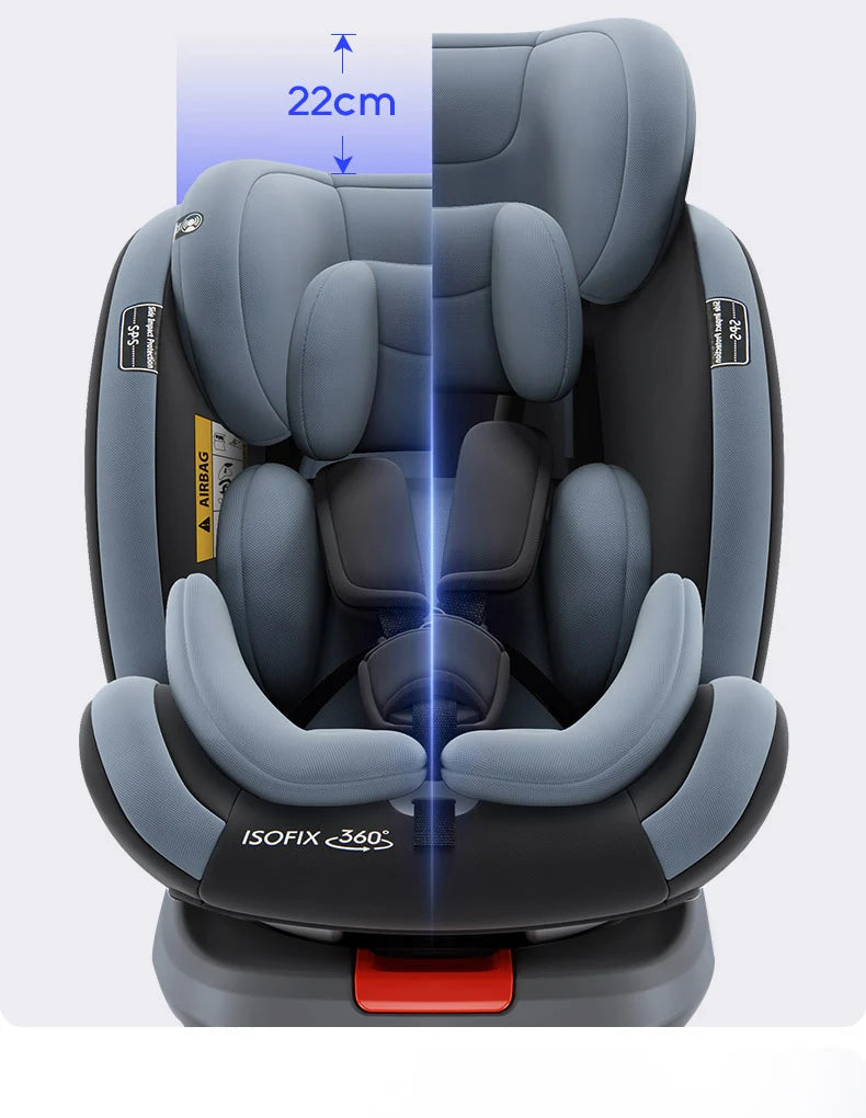 360 Swivel Toddler Car Seat with Retractable Support Anti-Tip Leg, ISOFIX Mount Safety System, Dual SIP Side Impact Module, Integrated Skeleton Shell, Forward and Rearward Facing Multi-Age Child Seat