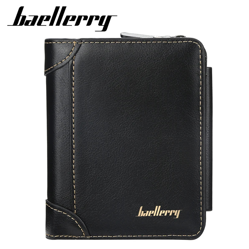 Baellerry PU Leather Men Wallets High Quality Zipper Short Desigh Card Holder Male Purse Vintage Coin Holder Men Wallets