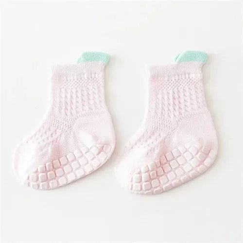 3 Pairs/lot RAISE 6 Colored Non-slip Baby Girl Socks Breathable Thin Infant Girl Cotton Socks Kids Mesh Socks Children's Sock Kit