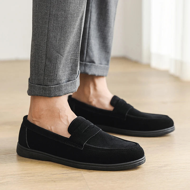 Hot Sale Men's Slip On Loafers Preppy Lightweight Breathable Comfort Outdoor Flats Non-Slip Soft Sole Casual Daily Walking Shoes
