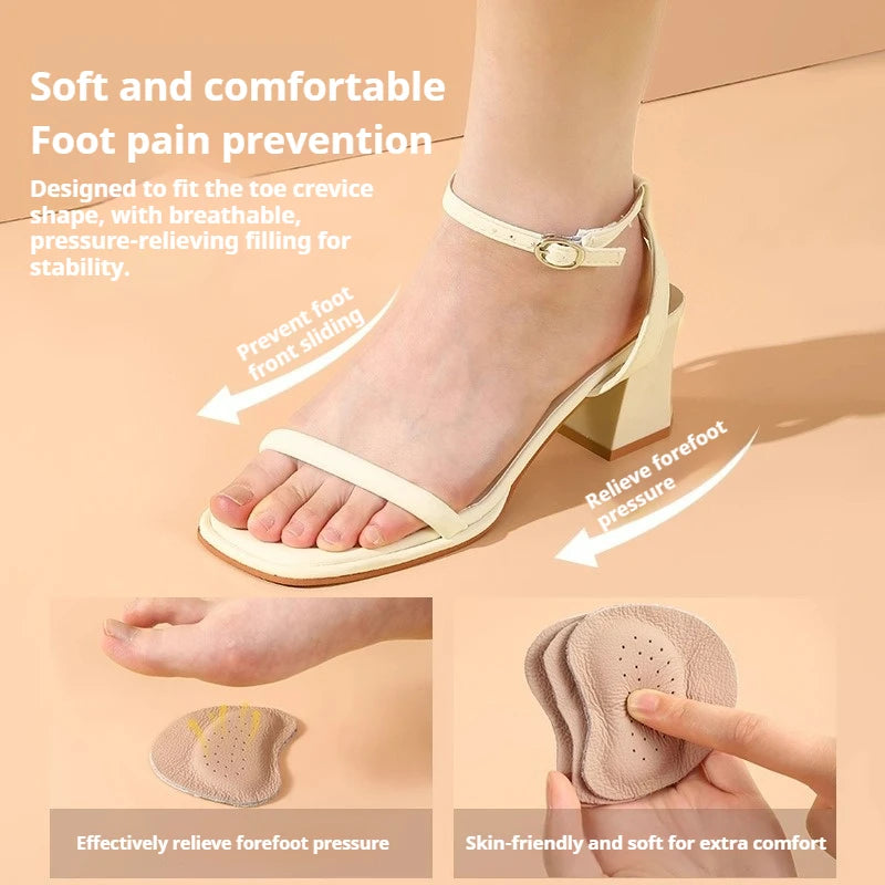Leather Forefoot Pads for High Heels Anti-slip Stickers Summer Sandals Self-adhesive Invisible Non-slip Pad 1Pair/2Pair/3Pair